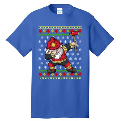 Firefighter Santa Claus Fire Ugly Christmas Fire Warden Gift Tall T-Shirt