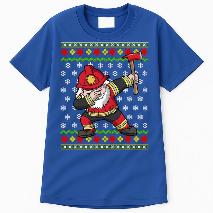 Firefighter Santa Claus Fire Ugly Christmas Fire Warden Gift Tall T-Shirt