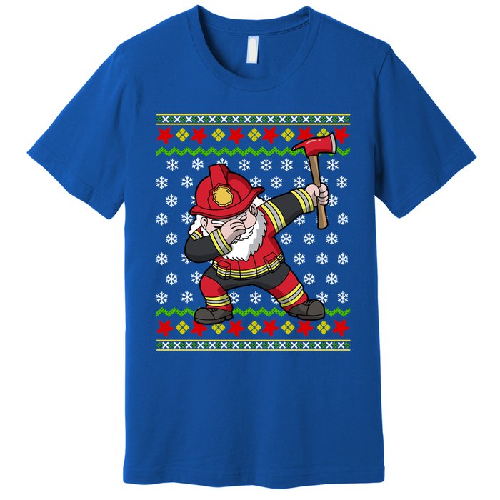 Firefighter Santa Claus Fire Ugly Christmas Fire Warden Gift Premium T-Shirt