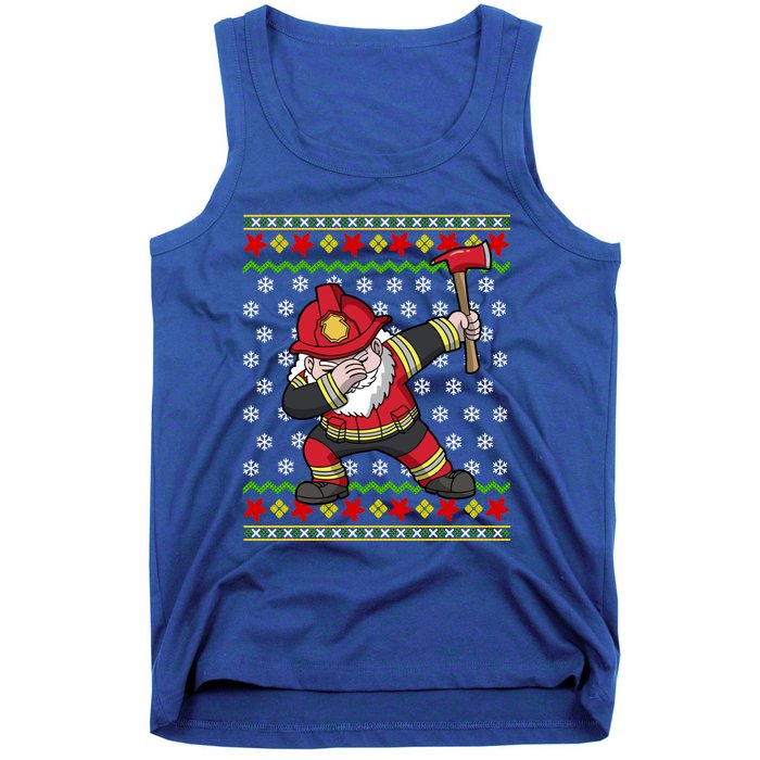 Firefighter Santa Claus Fire Ugly Christmas Fire Warden Gift Tank Top