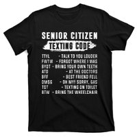 Funny Senior Citizens Texting Code Fathers Day For Grandpa T-Shirt