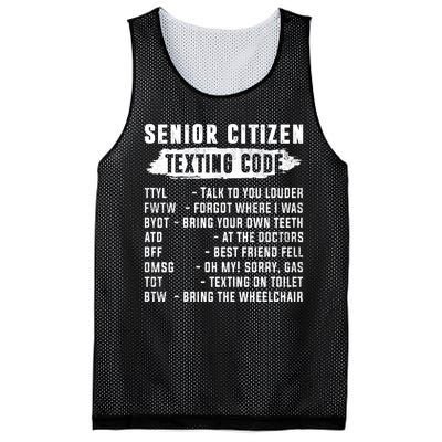 Funny Senior Citizens Texting Code Fathers Day For Grandpa Mesh Reversible Basketball Jersey Tank