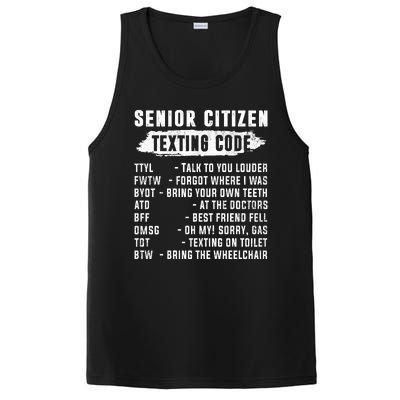 Funny Senior Citizens Texting Code Fathers Day For Grandpa PosiCharge Competitor Tank