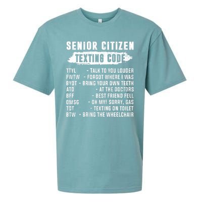 Funny Senior Citizens Texting Code Fathers Day For Grandpa Sueded Cloud Jersey T-Shirt