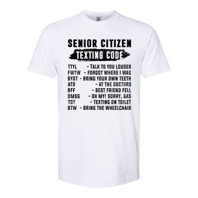 Funny Senior Citizens Texting Code Fathers Day For Grandpa Softstyle CVC T-Shirt