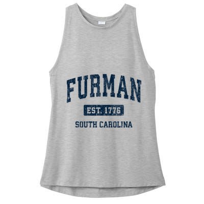 Furman South Carolina Sc Vintage Athletic Sports Design Ladies PosiCharge Tri-Blend Wicking Tank