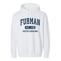 Furman South Carolina Sc Vintage Athletic Sports Design Garment-Dyed Fleece Hoodie