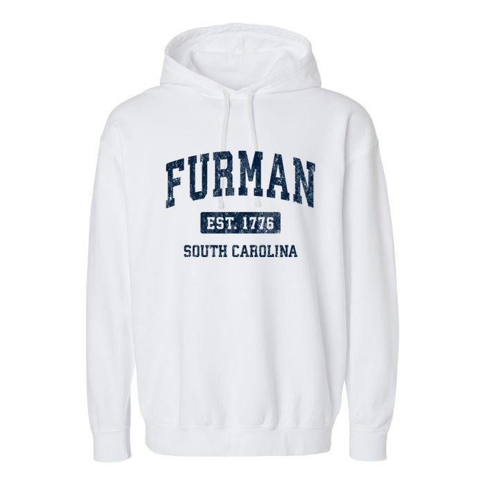 Furman South Carolina Sc Vintage Athletic Sports Design Garment-Dyed Fleece Hoodie