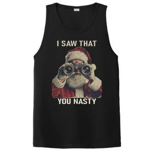 Funny Santa Claus I Saw That You Nasty Christmas Retro Xmas PosiCharge Competitor Tank