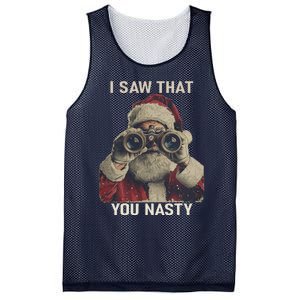 Funny Santa Claus I Saw That You Nasty Christmas Retro Xmas Mesh Reversible Basketball Jersey Tank