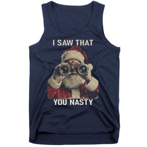 Funny Santa Claus I Saw That You Nasty Christmas Retro Xmas Tank Top