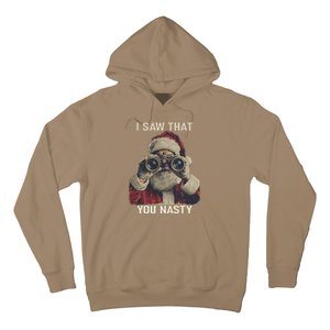 Funny Santa Claus I Saw That You Nasty Christmas Retro Xmas Hoodie