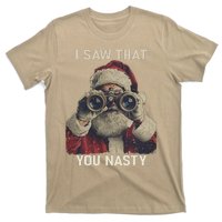 Funny Santa Claus I Saw That You Nasty Christmas Retro Xmas T-Shirt