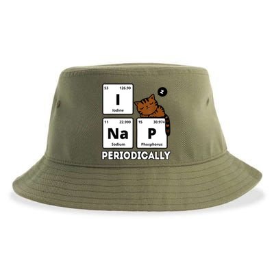 Funny Science Cat I Nap Periodically Cats Lovers Chemistry Sustainable Bucket Hat