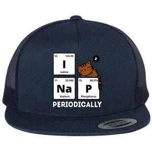 Funny Science Cat I Nap Periodically Cats Lovers Chemistry Flat Bill Trucker Hat