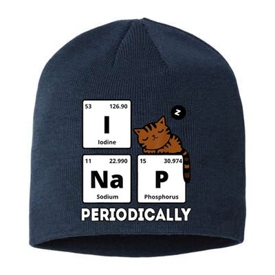 Funny Science Cat I Nap Periodically Cats Lovers Chemistry Sustainable Beanie