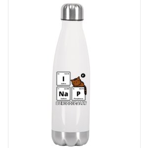 Funny Science Cat I Nap Periodically Cats Lovers Chemistry Stainless Steel Insulated Water Bottle