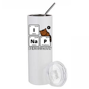 Funny Science Cat I Nap Periodically Cats Lovers Chemistry Stainless Steel Tumbler