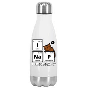 Funny Science Cat I Nap Periodically Cats Lovers Chemistry Stainless Steel Insulated Water Bottle