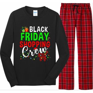 Friday Shopping Crew Christmas Lights Black Shopping Family  Long Sleeve Pajama Set