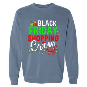 Friday Shopping Crew Christmas Lights Black Shopping Family  Garment-Dyed Sweatshirt