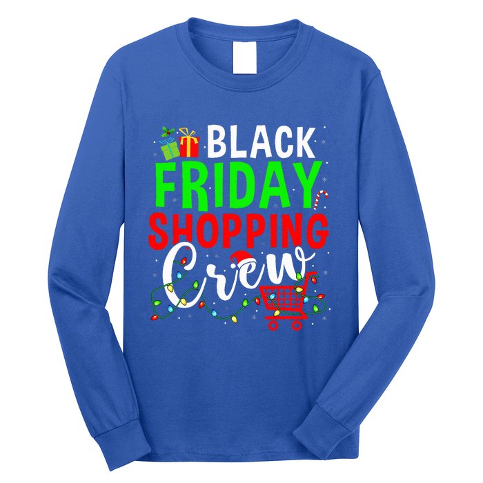 Friday Shopping Crew Christmas Lights Black Shopping Family  Long Sleeve Shirt