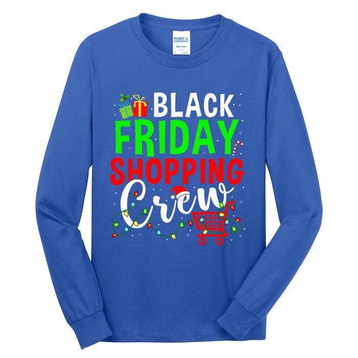 Friday Shopping Crew Christmas Lights Black Shopping Family  Tall Long Sleeve T-Shirt