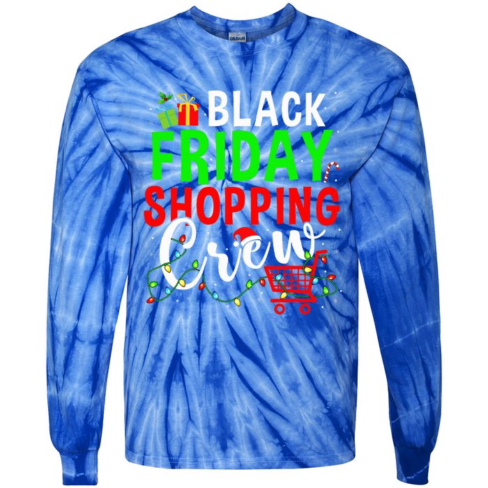 Friday Shopping Crew Christmas Lights Black Shopping Family  Tie-Dye Long Sleeve Shirt