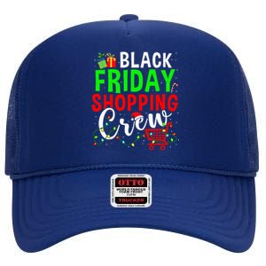 Friday Shopping Crew Christmas Lights Black Shopping Family  High Crown Mesh Back Trucker Hat