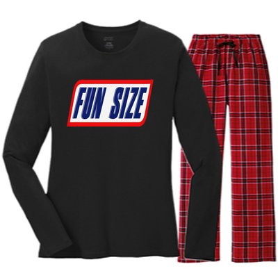 Fun Size Candy Bar Style Label Women's Long Sleeve Flannel Pajama Set 