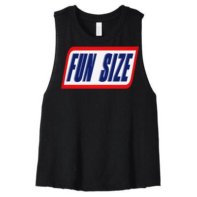 Fun Size Candy Bar Style Label Women's Racerback Cropped Tank