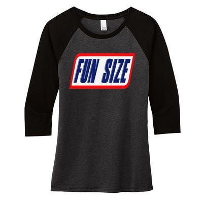 Fun Size Candy Bar Style Label Women's Tri-Blend 3/4-Sleeve Raglan Shirt