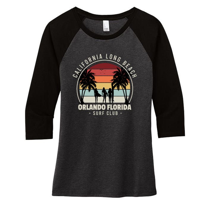 Florida Surf Club Women's Tri-Blend 3/4-Sleeve Raglan Shirt