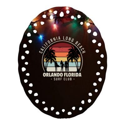 Florida Surf Club Ceramic Oval Ornament