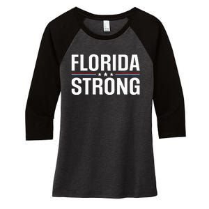 Florida Strong Community Strength Prayer Support Women's Tri-Blend 3/4-Sleeve Raglan Shirt