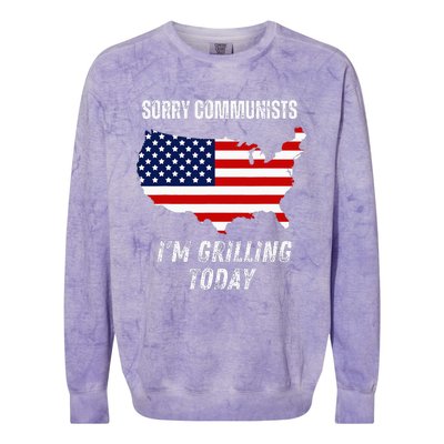 Funny Sorry Communists IM Grilling Today Colorblast Crewneck Sweatshirt