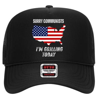 Funny Sorry Communists IM Grilling Today High Crown Mesh Back Trucker Hat