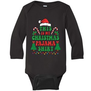 Funny Santa Christmas Pajama Festive Holiday Costume Baby Long Sleeve Bodysuit