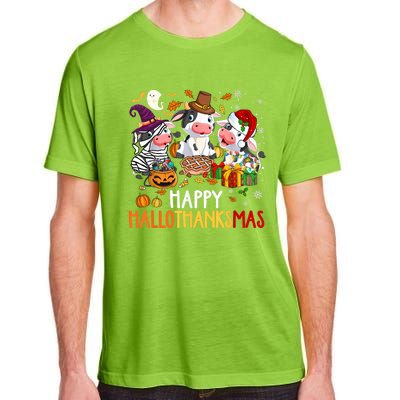 Funny Santa Cow Happy HalloThanksMas Costume Adult ChromaSoft Performance T-Shirt