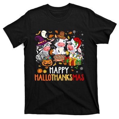 Funny Santa Cow Happy HalloThanksMas Costume T-Shirt