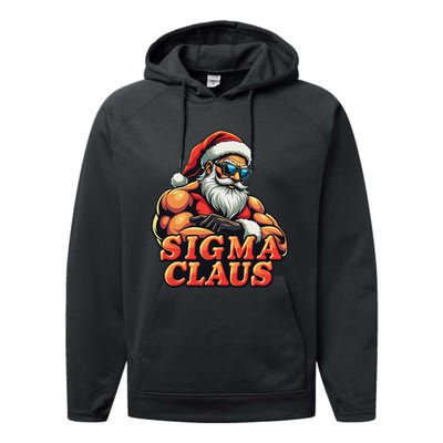 Funny Sigma Claus 2024 Christmas Santa Rizz Performance Fleece Hoodie