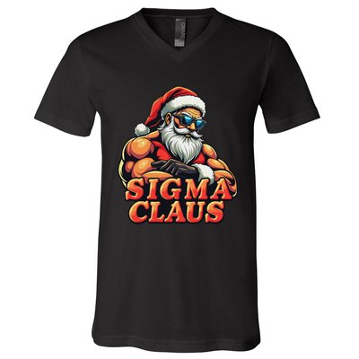 Funny Sigma Claus 2024 Christmas Santa Rizz V-Neck T-Shirt