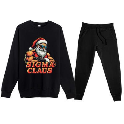 Funny Sigma Claus 2024 Christmas Santa Rizz Premium Crewneck Sweatsuit Set