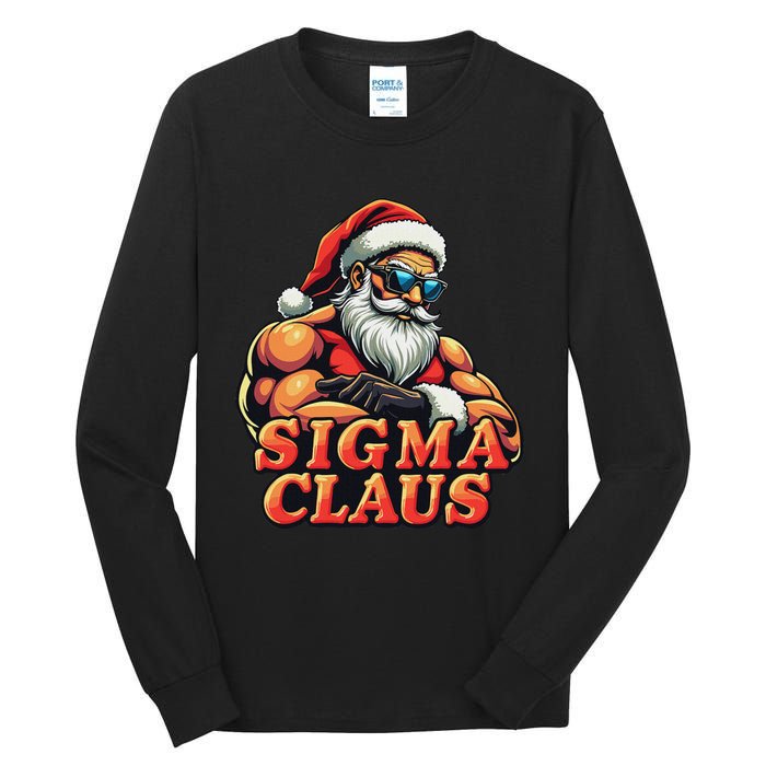 Funny Sigma Claus 2024 Christmas Santa Rizz Tall Long Sleeve T-Shirt