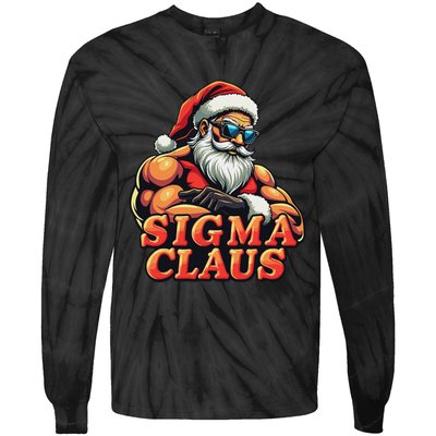 Funny Sigma Claus 2024 Christmas Santa Rizz Tie-Dye Long Sleeve Shirt