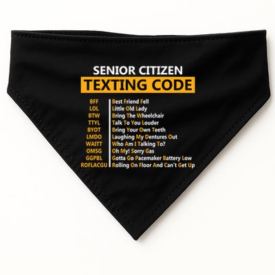 Funny Senior CitizenS Texting Code Design Gift For Grandpa Gift USA-Made Doggie Bandana