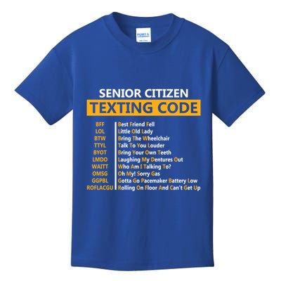 Funny Senior CitizenS Texting Code Design Gift For Grandpa Gift Kids T-Shirt