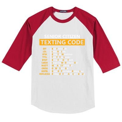 Funny Senior CitizenS Texting Code Design Gift For Grandpa Gift Kids Colorblock Raglan Jersey