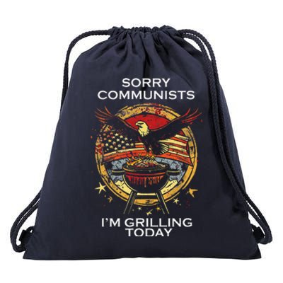 Funny Sorry Communists IM Grilling Today Drawstring Bag