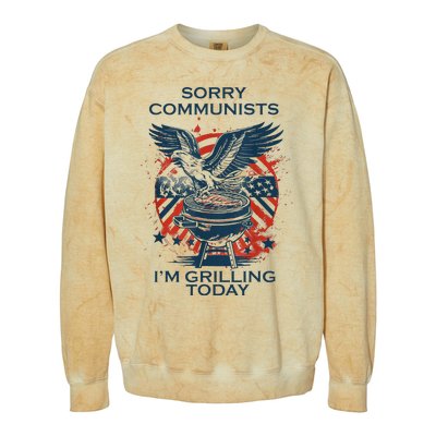 Funny Sorry Communists IM Grilling Today Colorblast Crewneck Sweatshirt